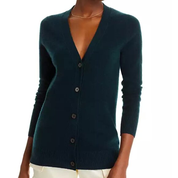 C by BLOMMINGDALE'S Cashmere Grandfather Cardigan Women Sweater size Medium - Picture 1 of 5